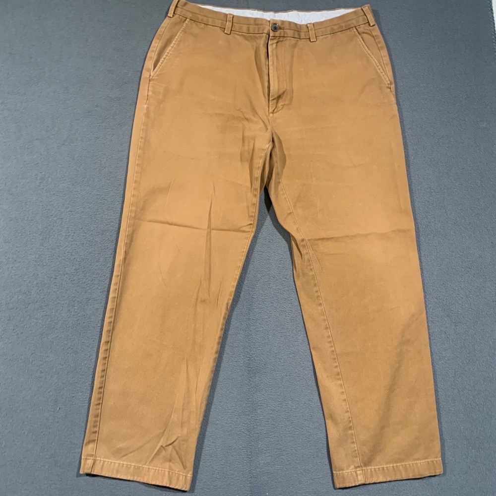 Brooks Brothers 346 Chino Pants Mens 38x32 Tan Cotton Twill Straight Leg Casual
